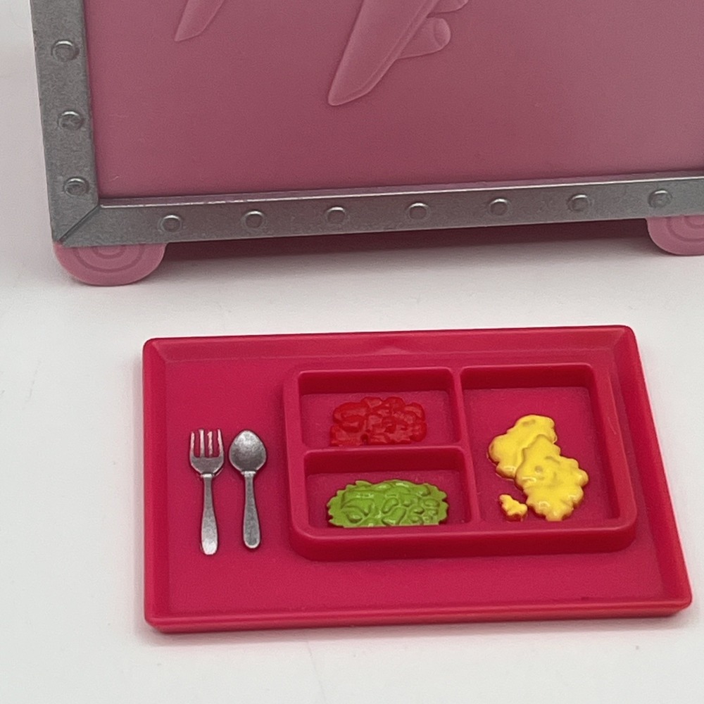 Barbie Airplane I can be flight attendant refreshment Cart 2012 W/food Tray - Picture 3 of 11